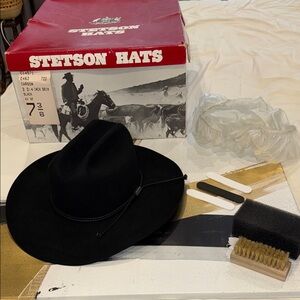 Stetson Carson 4X Beaver Black Western Hat size 7 3/8